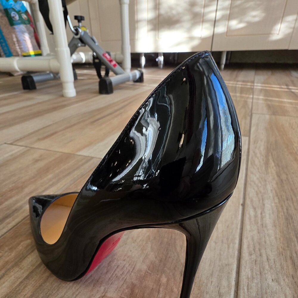 Christian Louboutin Black Patent Pigalle Pump with Signature Red Sole - Picture 6 of 13